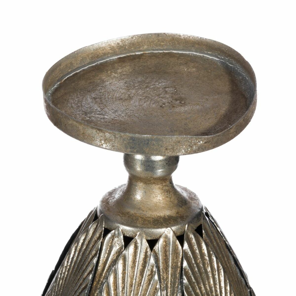 Ljusstakar Metall Silver 18 x 18 x 35 cm